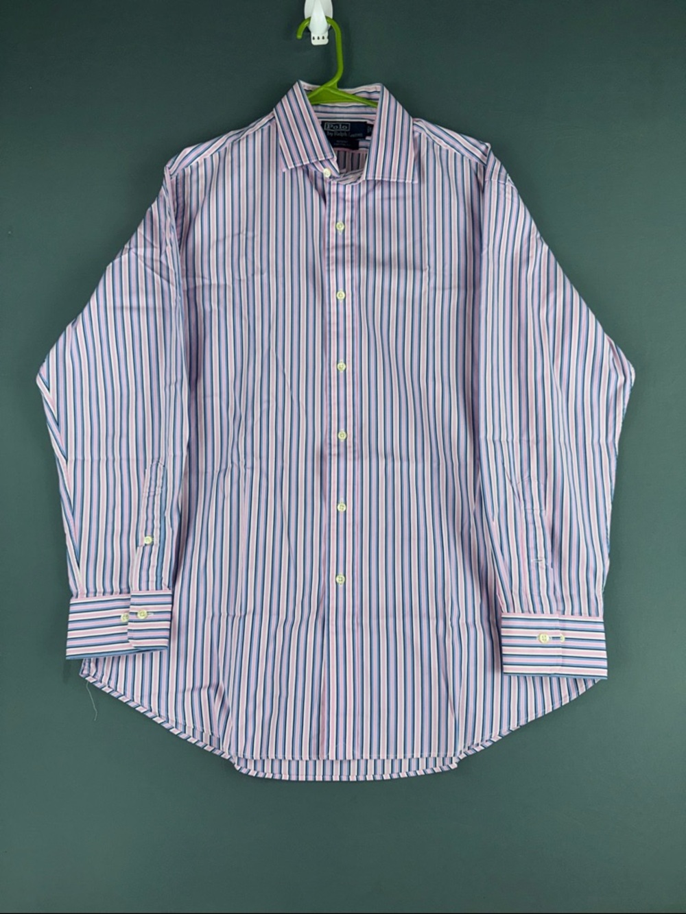 Polo by Ralph Laure Classic Men's Pink & Blue Stripe Dress Shirt - Unknown Brand